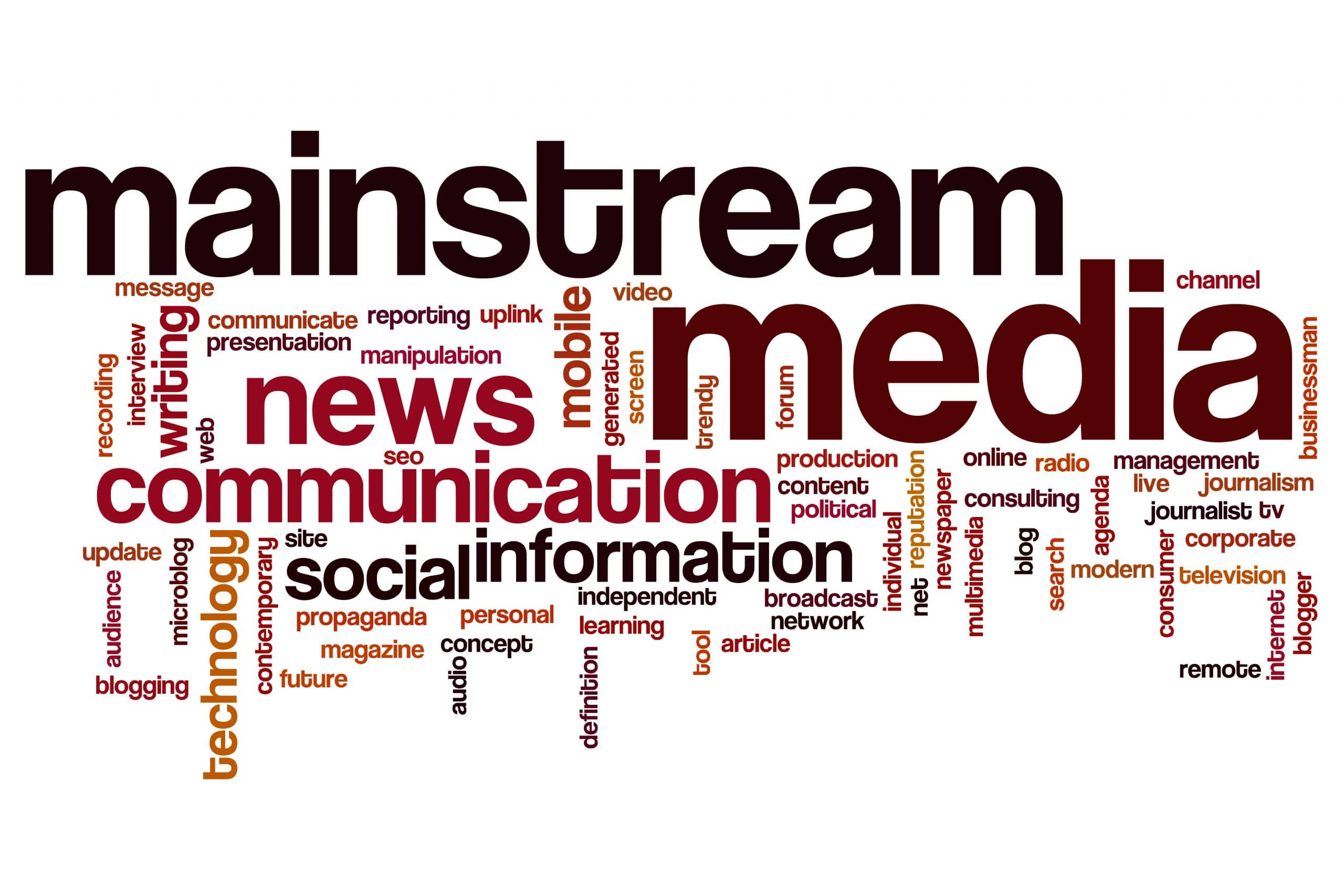 Mainstream media word cloud mainstream media
